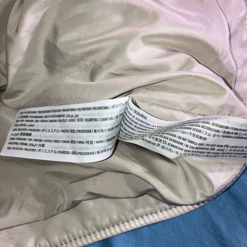 Abercrombie & Fitch Women's Off-White Leather Jacket - Picture 3 of 8